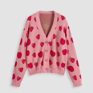 Pink Strawberry Apple Cardigan